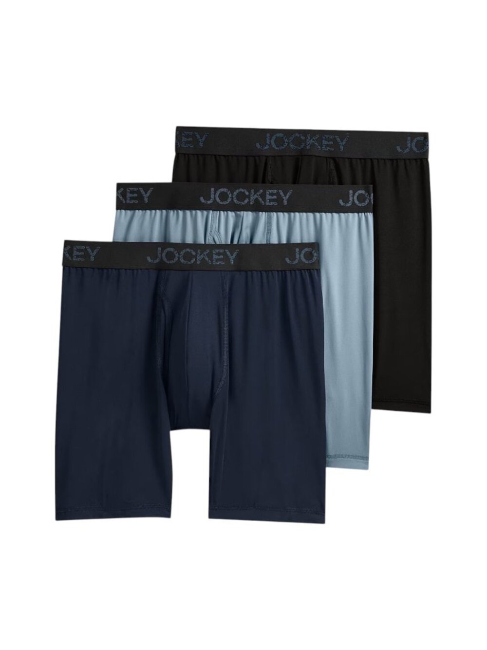 Jockey Boxer Briefs Long Leg Microfiber Stretch Underwear Mens Size Large 3 Pack
